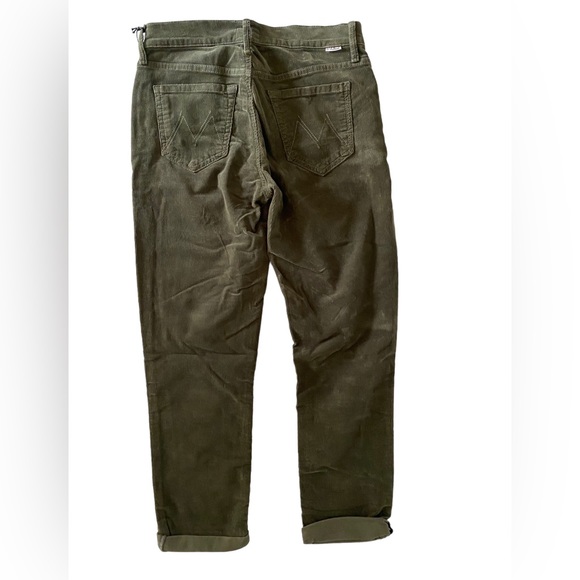 Mother The Dropout Hopscotch Cropped Skinny Corduroy Jean Olive NWT - Picture 4 of 7